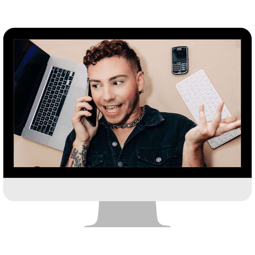 Hunter Donia on a phone call with a client - Pre-Visit phase