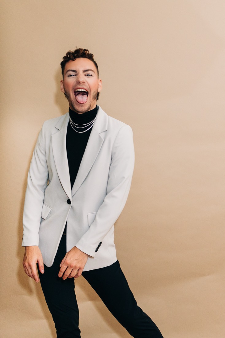 Hunter Donia full-length editorial portrait