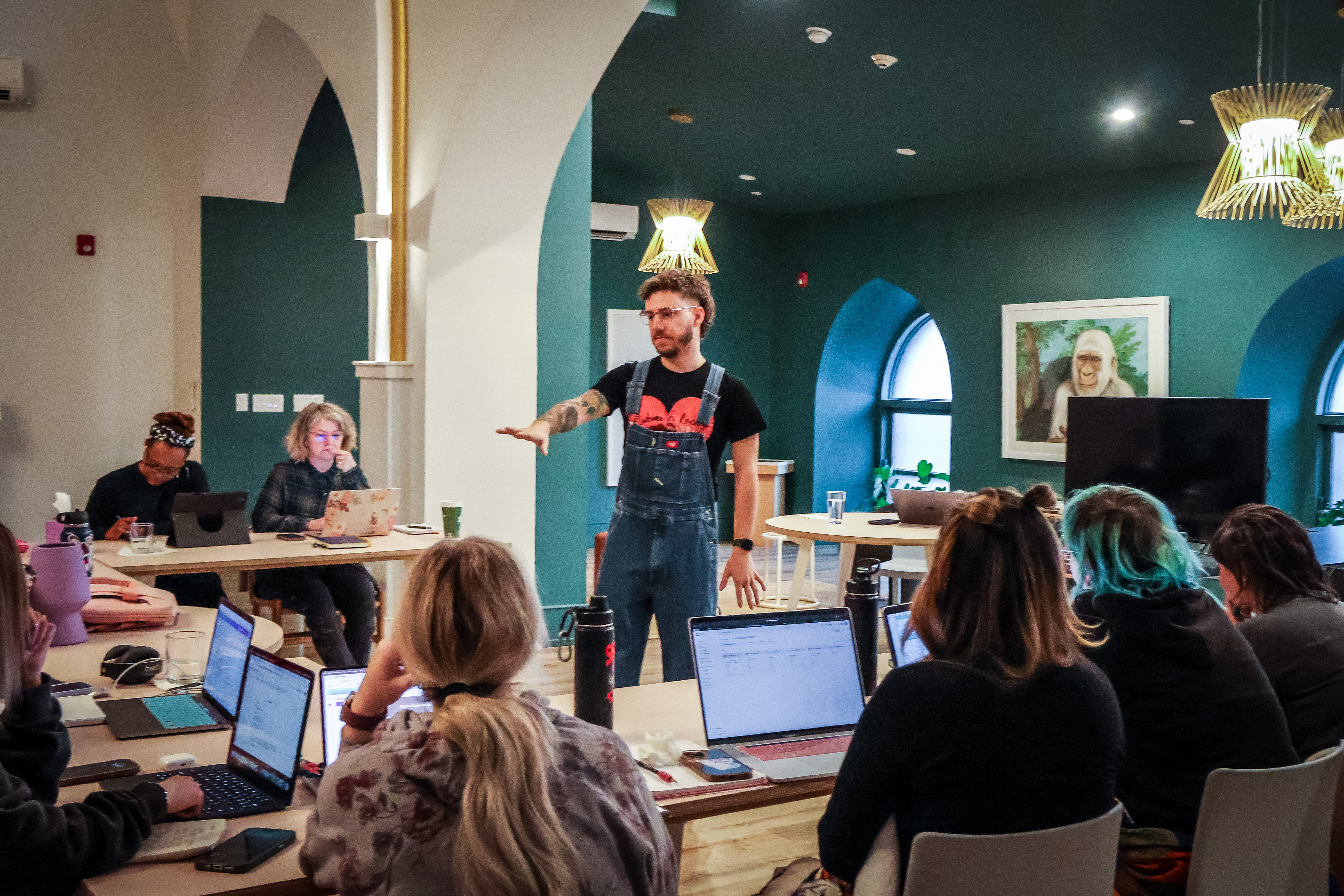 Hunter Donia working with a stylist